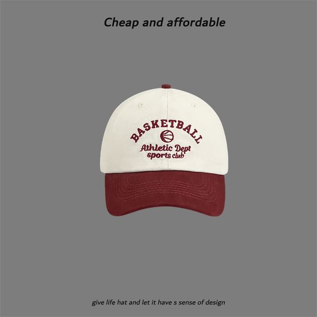 Letter Embroidered Cap Two-Tone