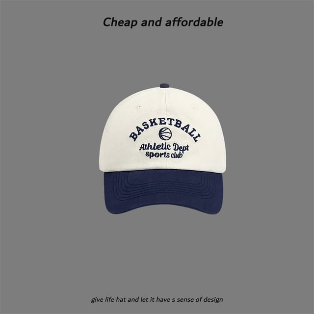Letter Embroidered Cap Two-Tone