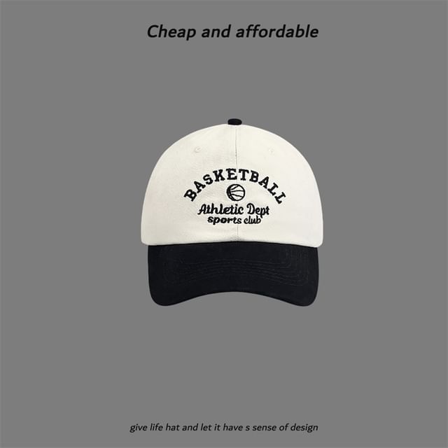 Letter Embroidered Cap Two-Tone