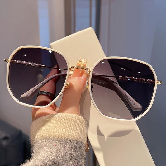 Round Glitter Frame Sunglasses