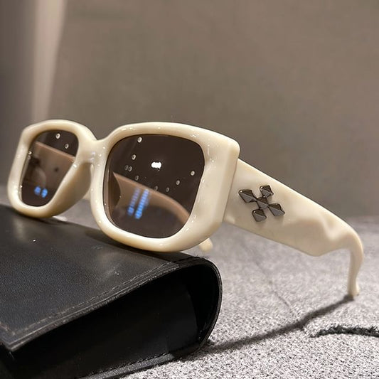 Cross Frame Square Accent Sunglasses