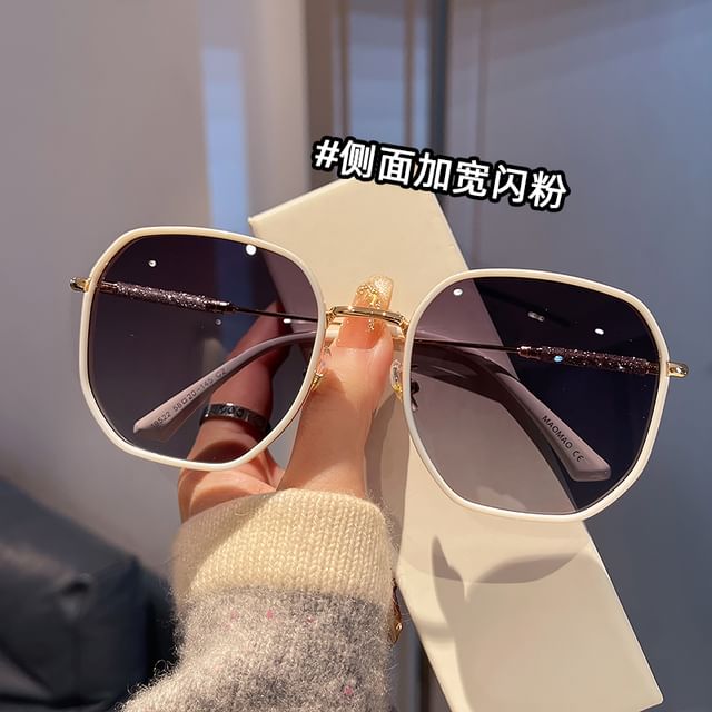 Round Glitter Frame Sunglasses