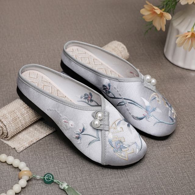 Mules Beaded Embroidered