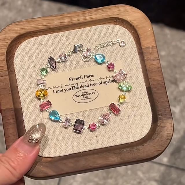 Rhinestone Geometric Bracelet