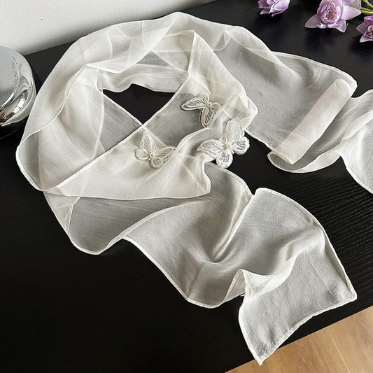 Applique Butterfly Scarf Mesh