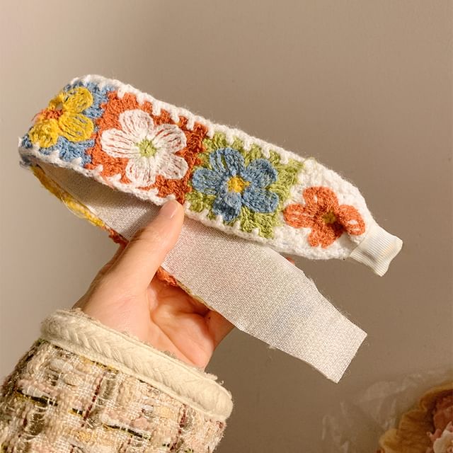 Crochet Wide Patterned Headband