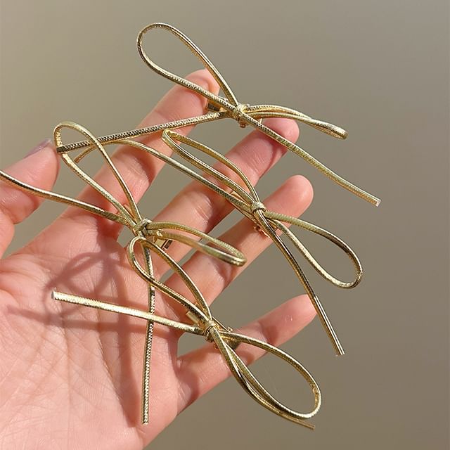 Metallic Hair Bow Clip Set