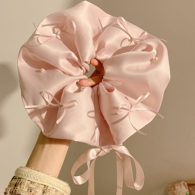 Scrunchie Plain Bow Satin