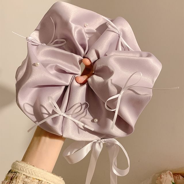 Scrunchie Plain Bow Satin