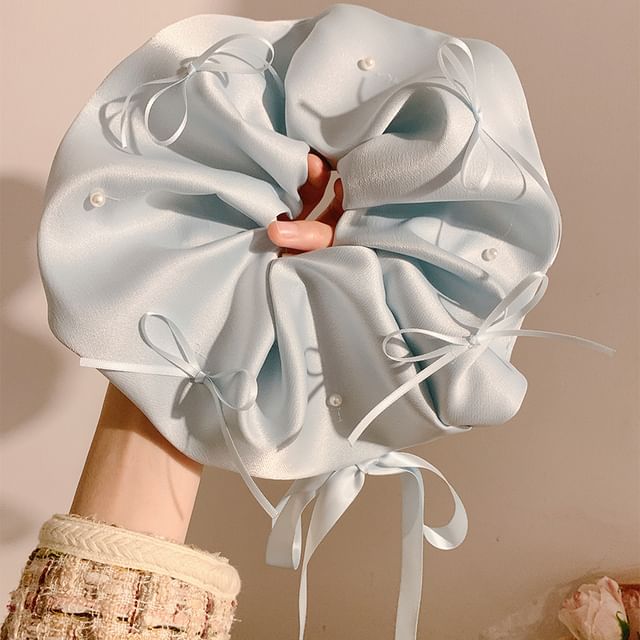 Scrunchie Plain Bow Satin