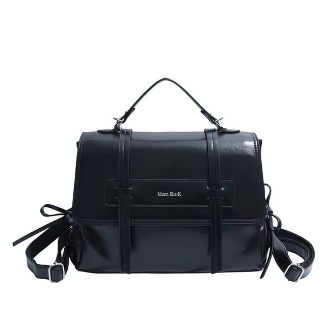 Lettering Faux Backpack Leather