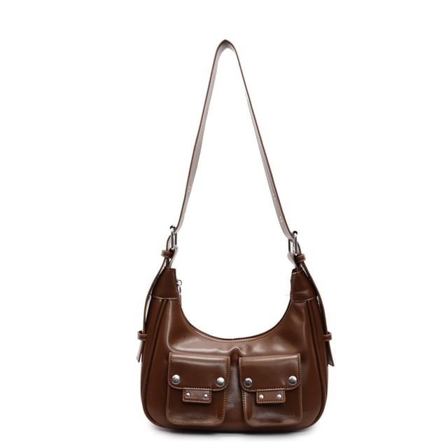Multi-Pocket Bag Faux Leather Shoulder
