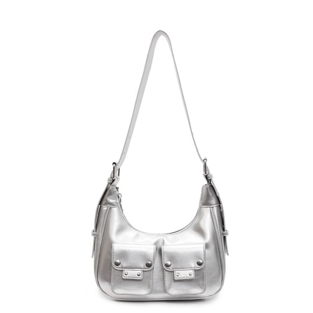 Multi-Pocket Bag Faux Leather Shoulder