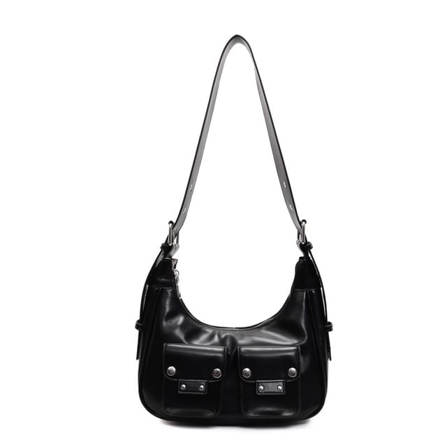 Multi-Pocket Bag Faux Leather Shoulder