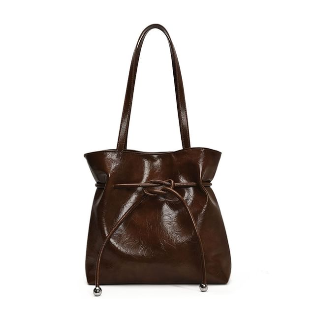 Leather Bag Tote Faux Knot