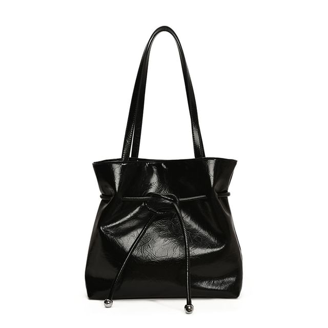 Leather Bag Tote Faux Knot