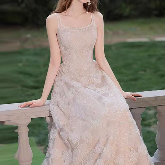 Sleeveless Neck Gown Plain Wedding A-Line Jacquard Square