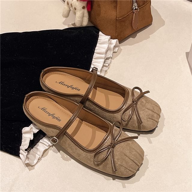Jane Mules Bow Square-Toe Mary