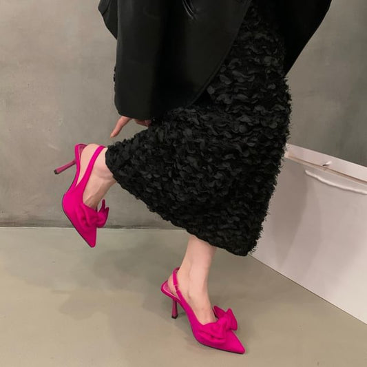 Pumps Slingback Stiletto Heel Bow