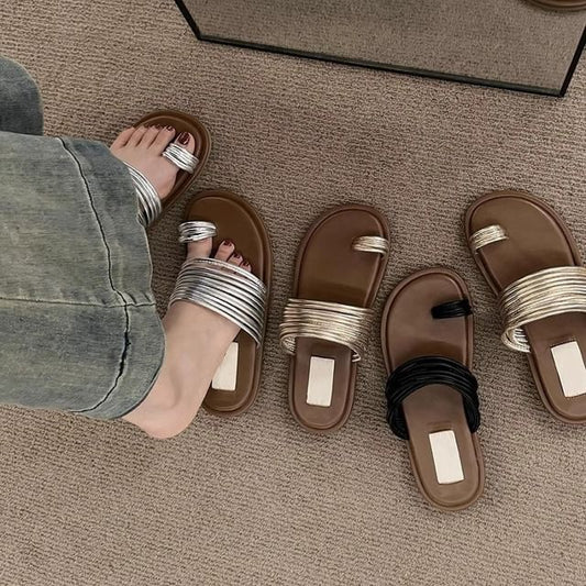 Slide Flat Loop Toe Sandals