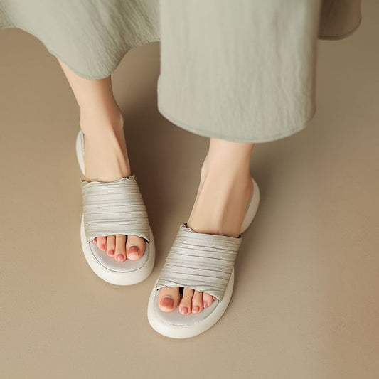 Sandals Slide Plain Platform
