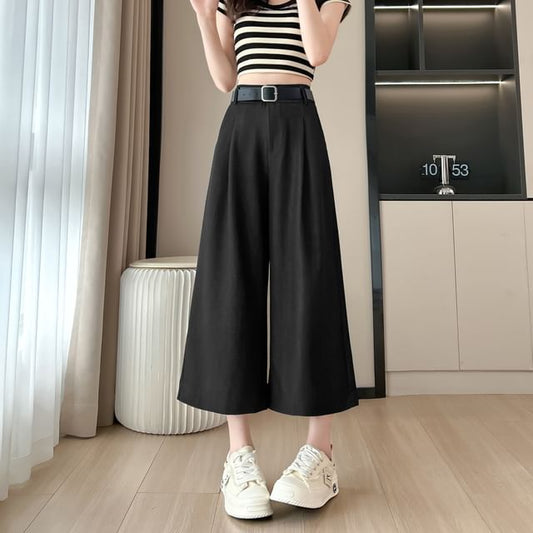 High Plain Waist Capri Wide Leg Pants Dress