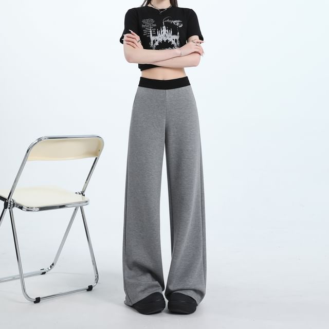 Waist Leg Sweatpants (Various Contrast Designs) High Trim Wide