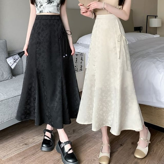 Skirt Floral A-Line Maxi Waist High