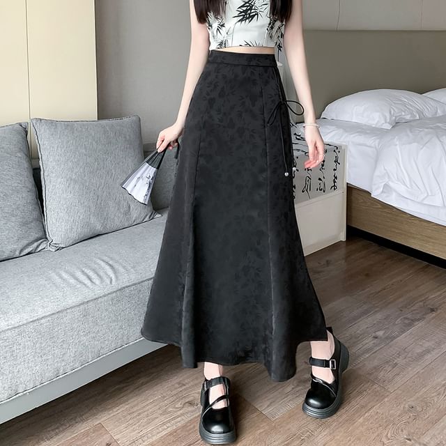 Skirt Floral A-Line Maxi Waist High