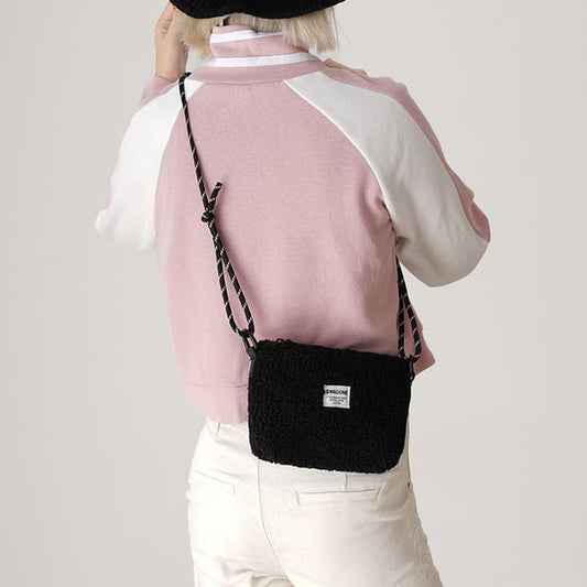 Applique Crossbody Bag Fleece