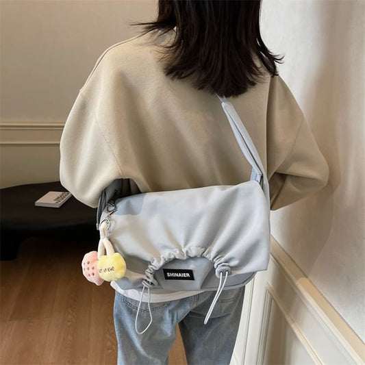 Crossbody Plain Flap Bag Drawstring