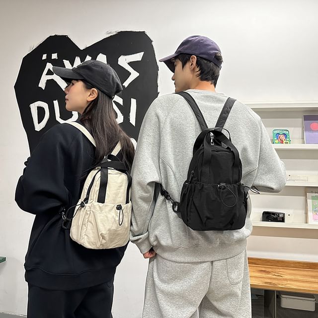 Plain Nylon Drawstring Sling Bag