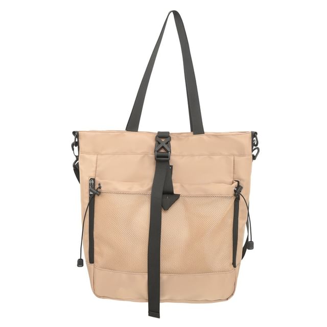 Panel Bag Mesh Buckled Crossbody Nylon