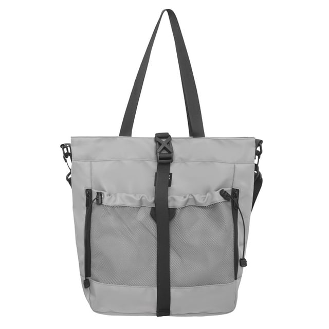 Panel Bag Mesh Buckled Crossbody Nylon