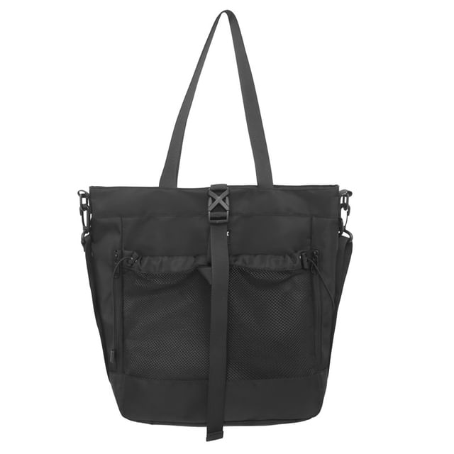 Panel Bag Mesh Buckled Crossbody Nylon