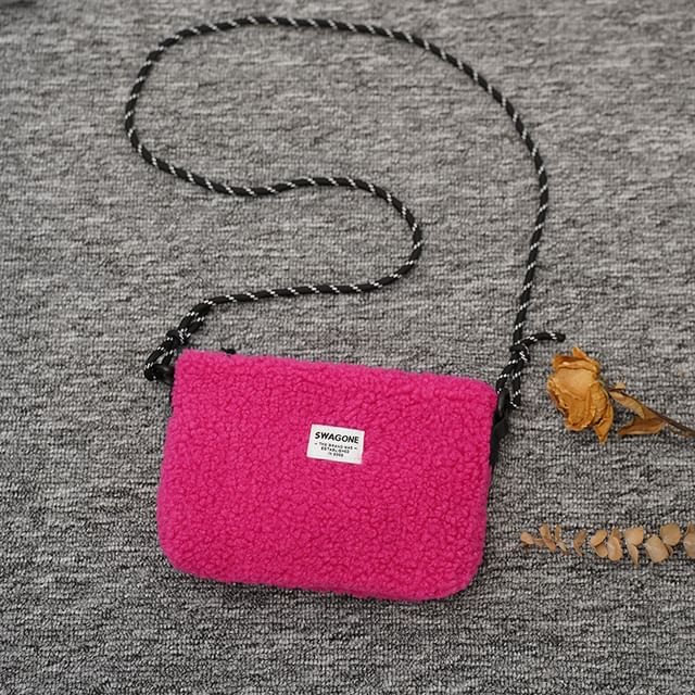 Applique Crossbody Bag Fleece