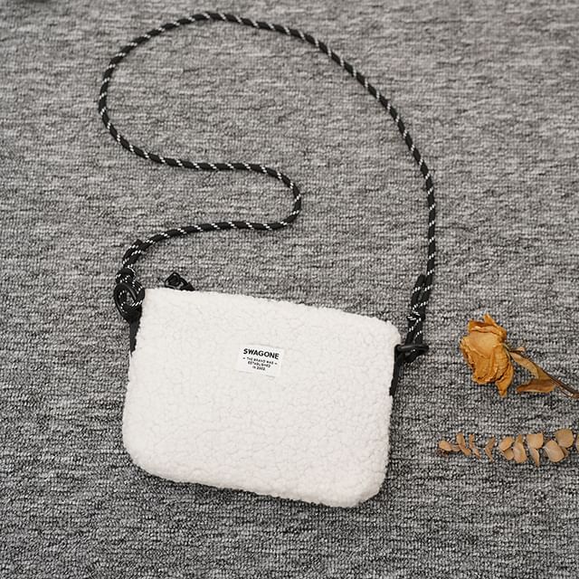 Applique Crossbody Bag Fleece