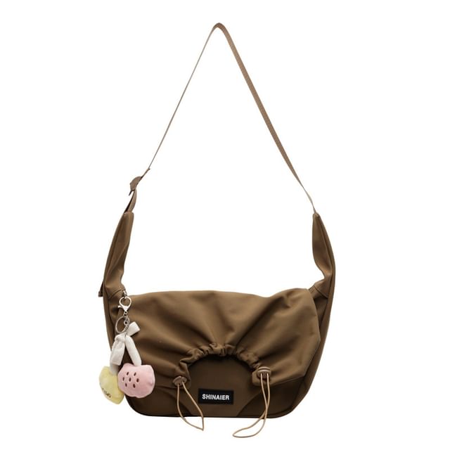 Crossbody Plain Flap Bag Drawstring