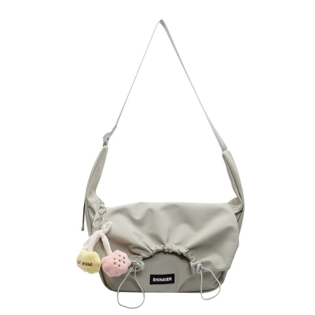 Crossbody Plain Flap Bag Drawstring