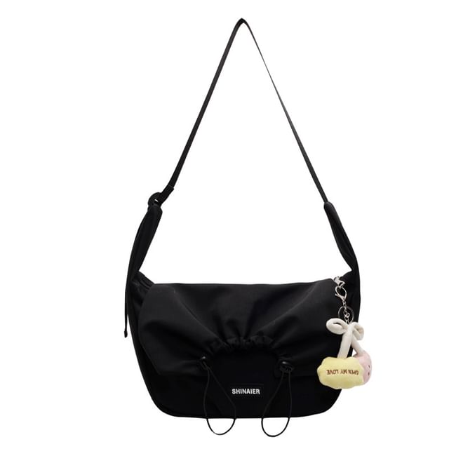 Crossbody Plain Flap Bag Drawstring