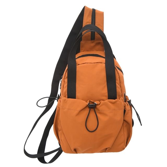Plain Nylon Drawstring Sling Bag