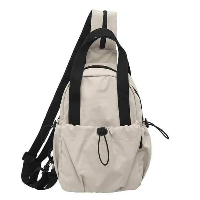Plain Nylon Drawstring Sling Bag