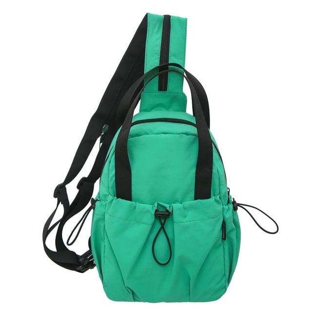 Plain Nylon Drawstring Sling Bag