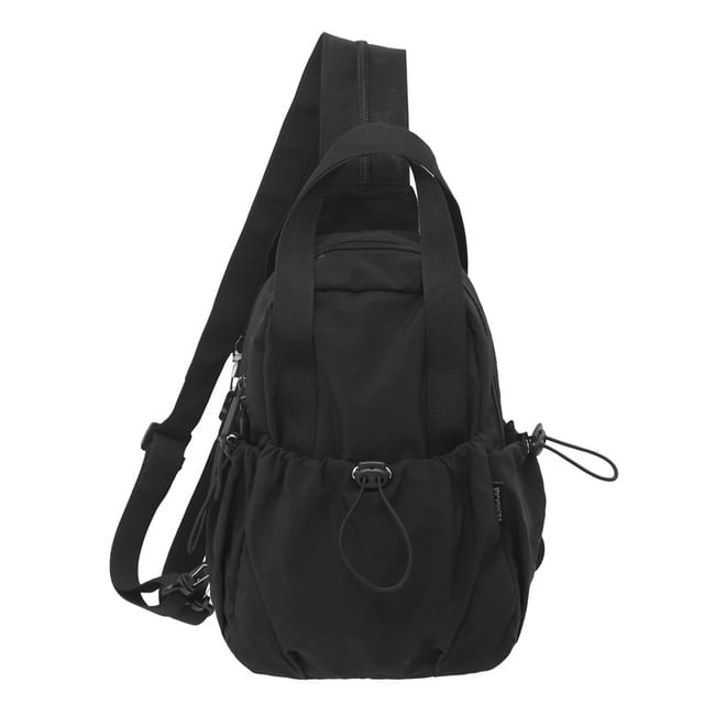 Plain Nylon Drawstring Sling Bag