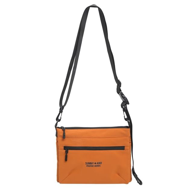 Lettering Bag Print Nylon Crossbody