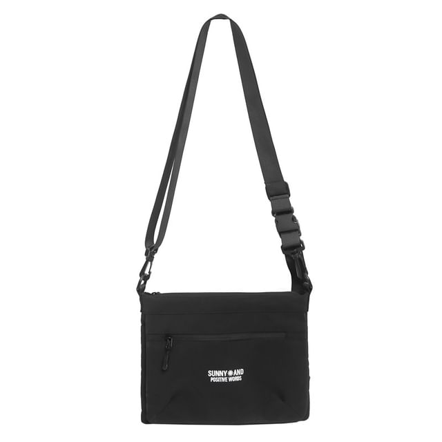 Lettering Bag Print Nylon Crossbody