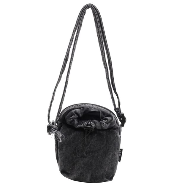 Drawstring Crossbody Phone Bag Mobile Denim
