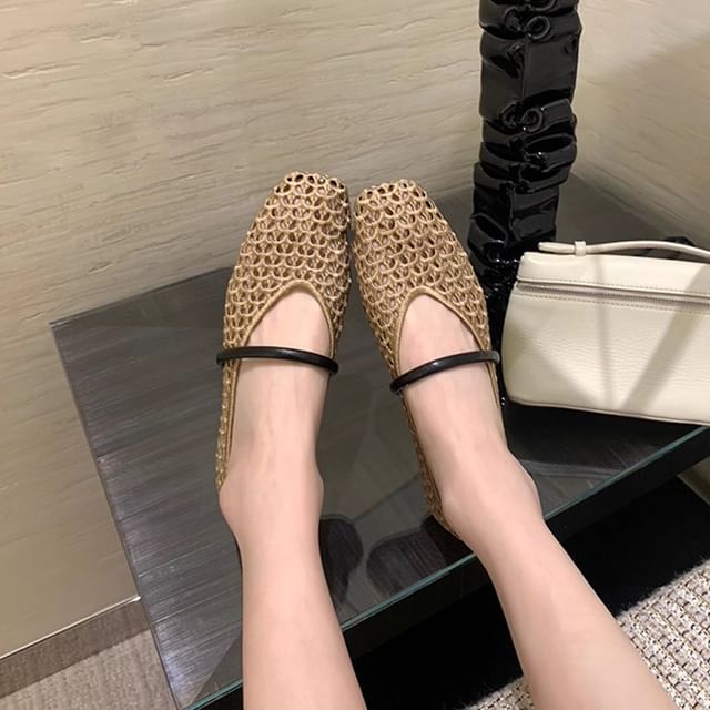 Flats Plain Woven Toe Square