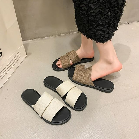 Canvas Slide Sandals Strap