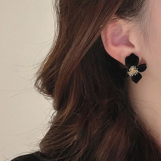 Velvet Flower Stud Earring